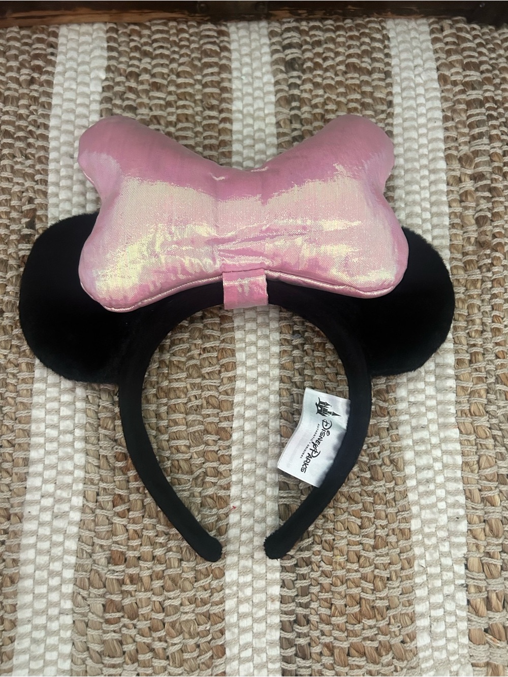 Disney Parks Pink Bow Minnie Ear Headband
